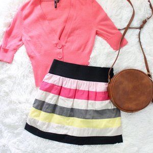 Candie’s Striped Mini Skirt w/Elastic Waist